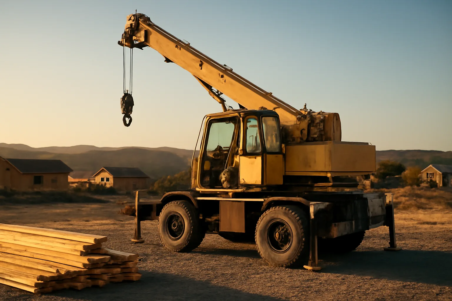 Crane operator at a mobile crane on a California infill jobsite